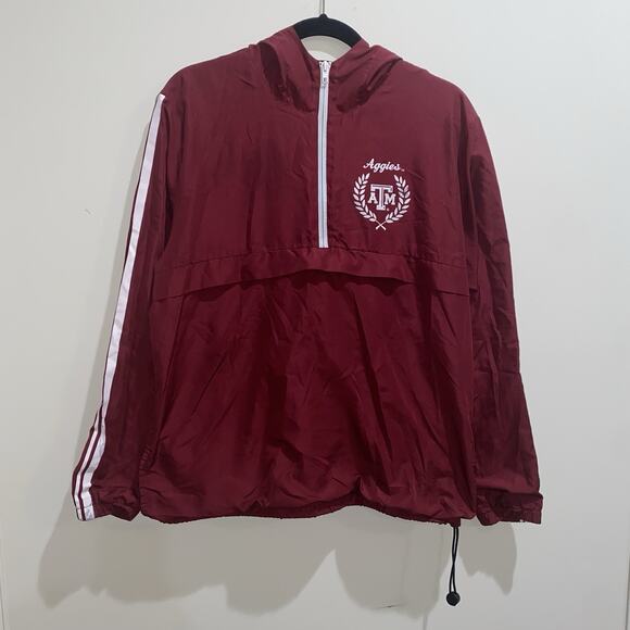 Texas A&M Aggies Women Medium Collegiate Quarter Zip Pullover Windbreaker Jacket - Picture 1 of 8